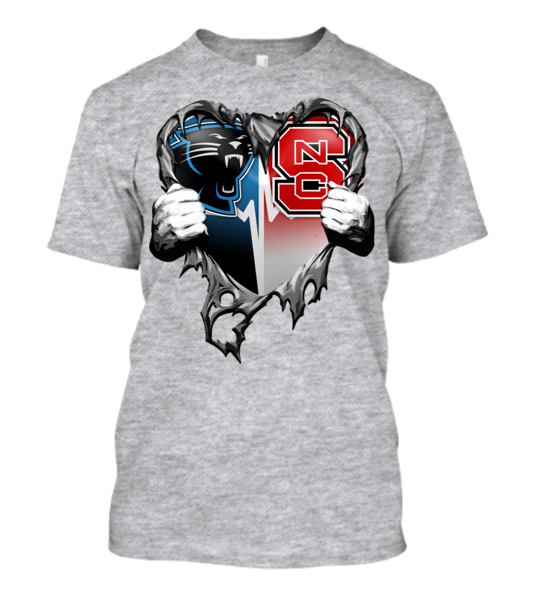 Carolina Panthers Nc State Heart T-Shirt
