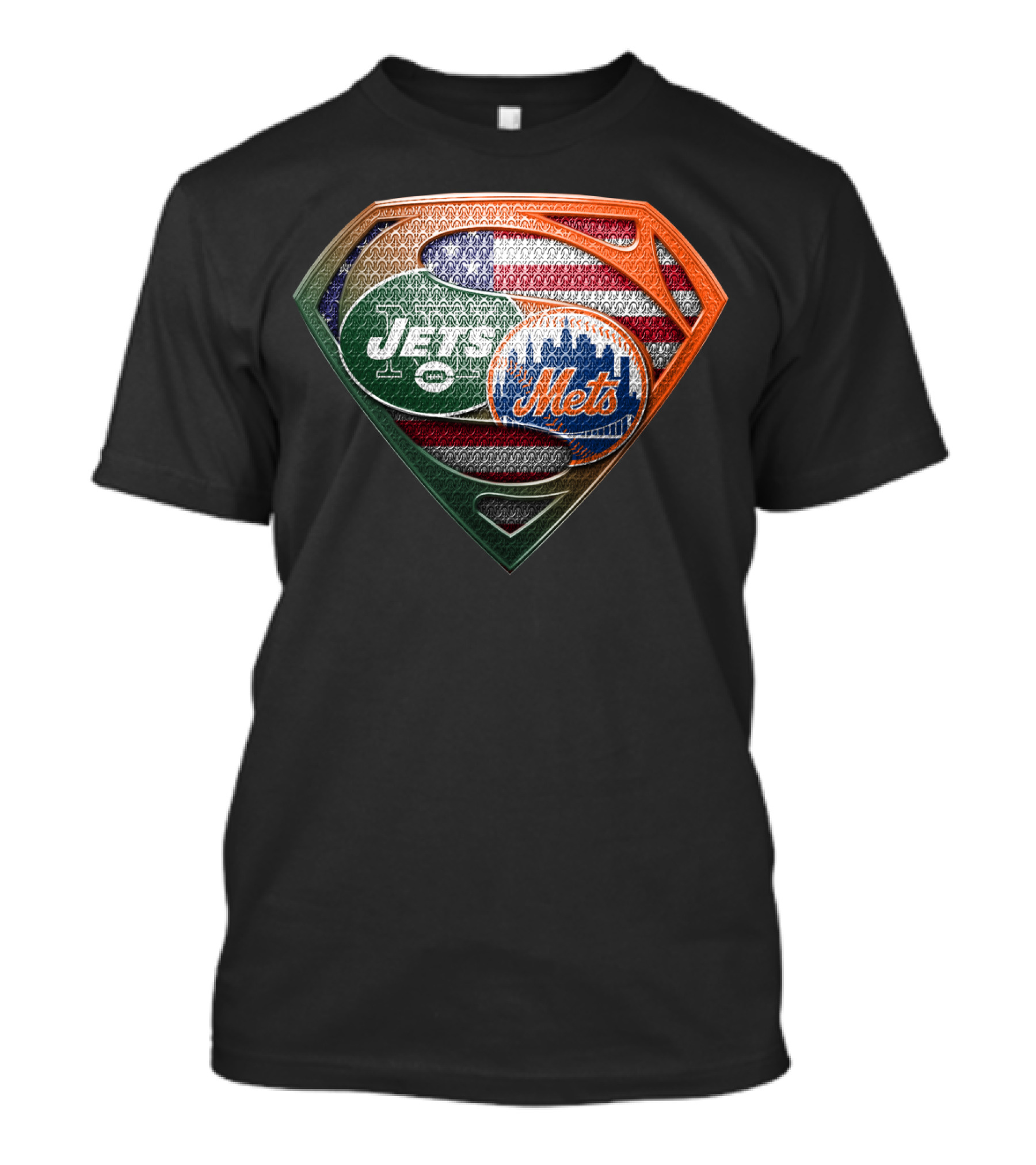 American Flag New York Jets Mets Superman Shield Sspus069 T-Shirt