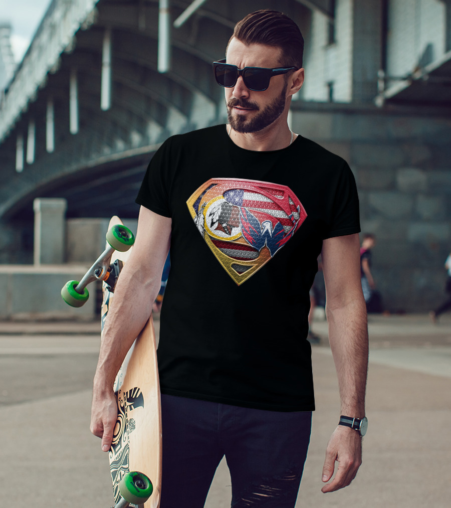 Washington Dc Sports Team Logos Superman Shield T-Shirt