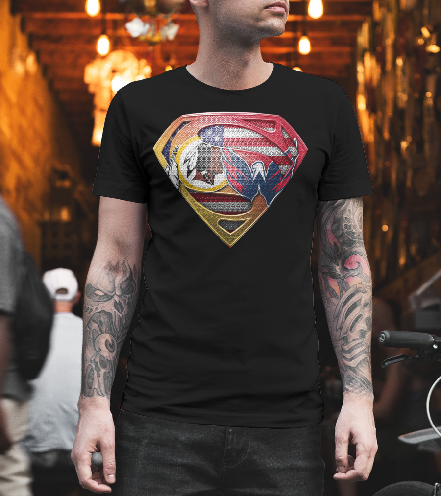 Washington Dc Sports Team Logos Superman Shield T-Shirt