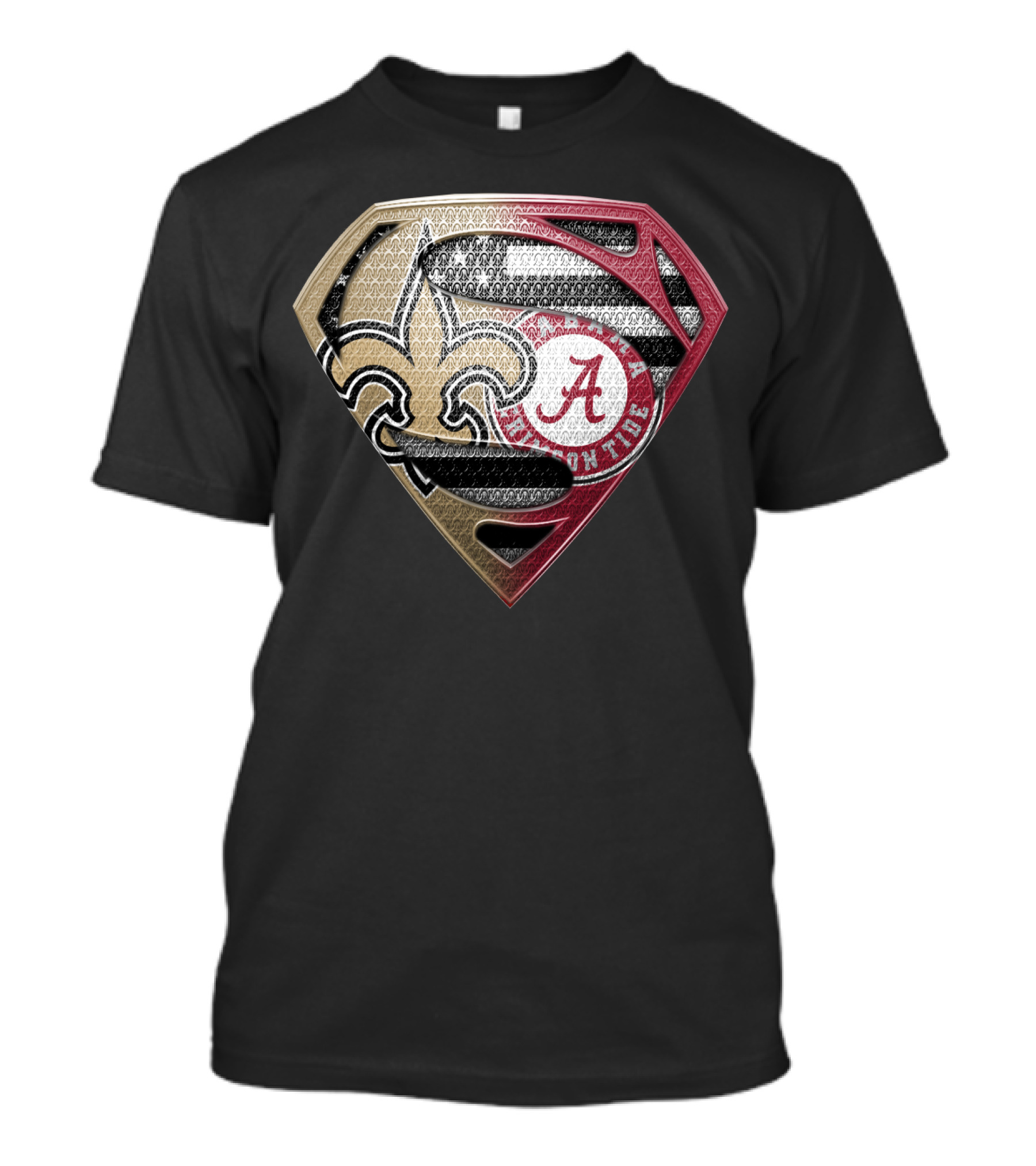 Superman New Orleans Saints Alabama Crimson Tide Bama Roll Tide Shield T-Shirt