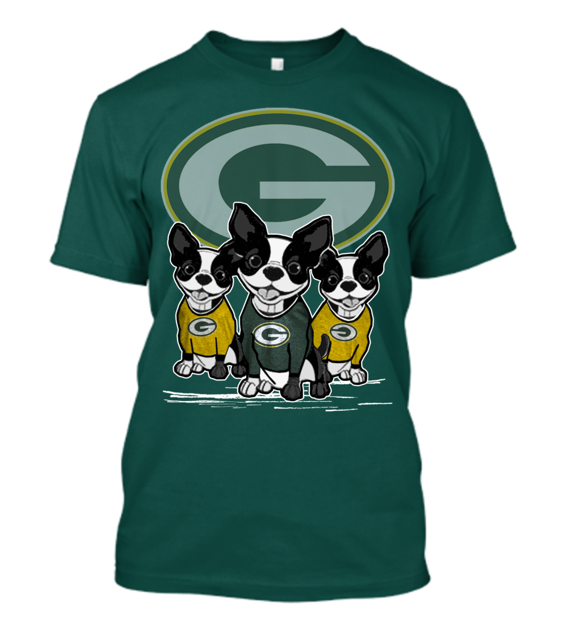 Green Bay Packers Boston Terriers T-Shirt