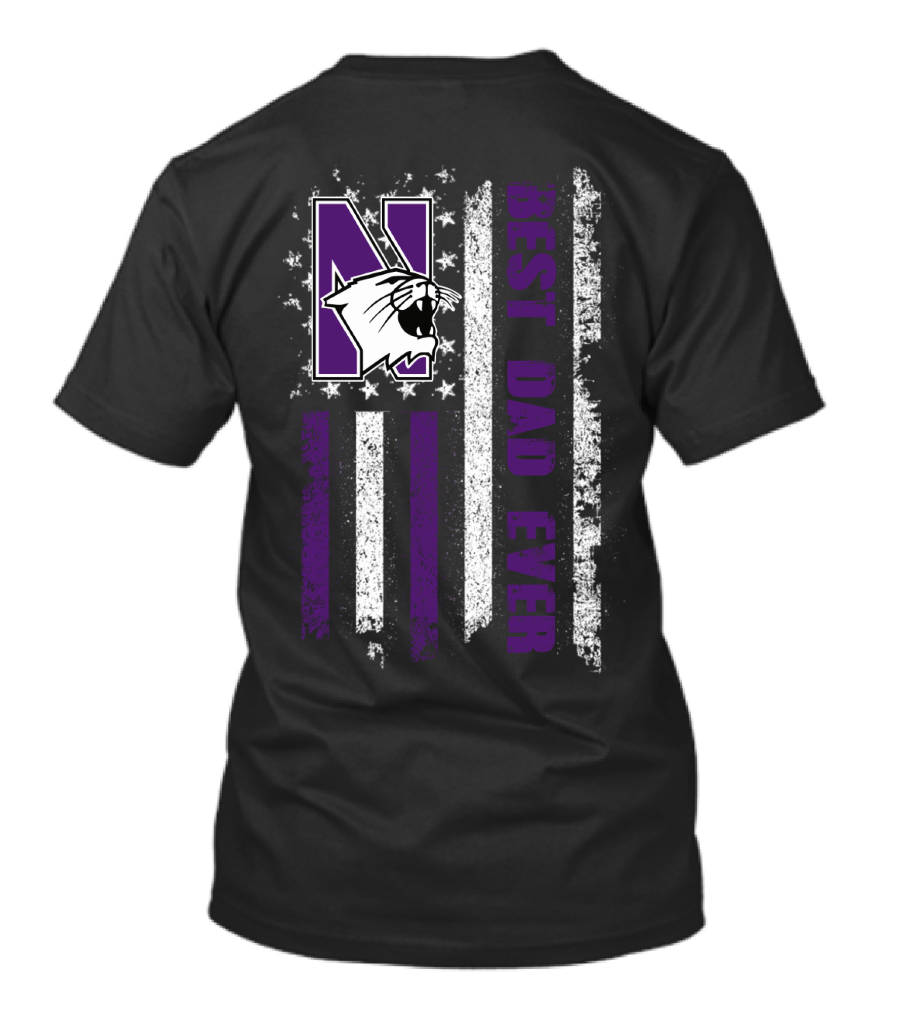Northwestern Wildcats Best Dad Ever Flag Style Evd 055 T-Shirt