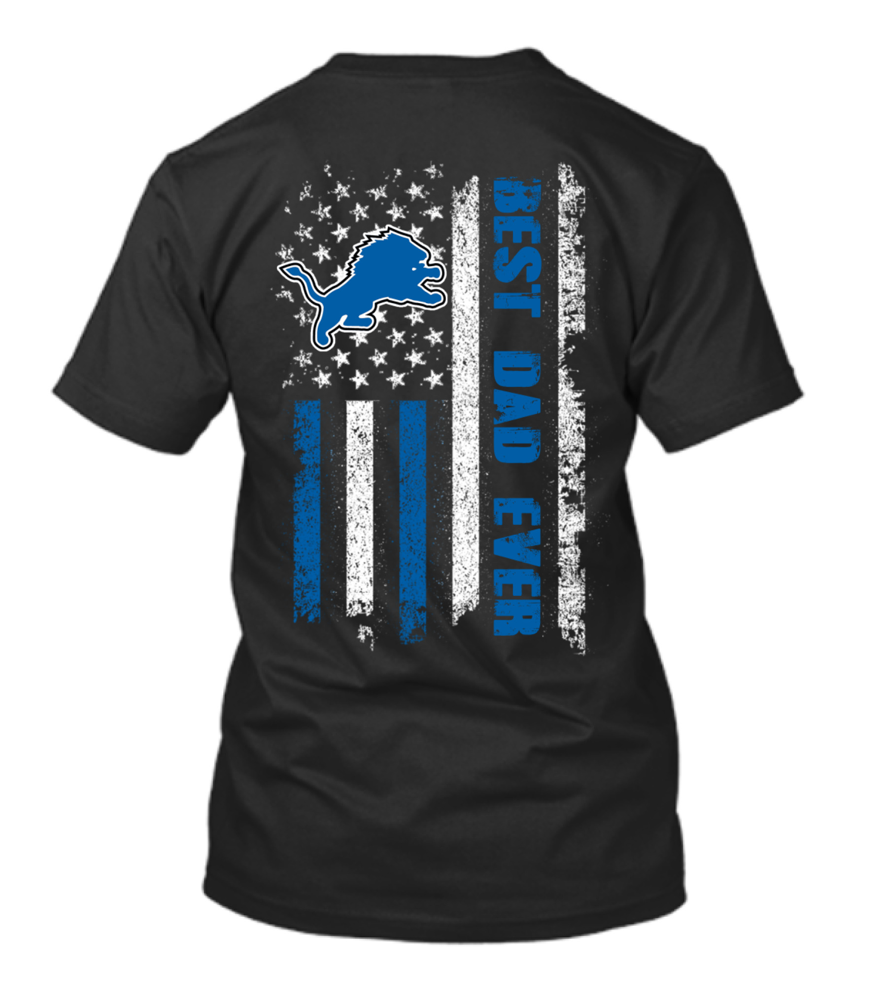 Detroit Lions Best Dad Ever Flag T-Shirt