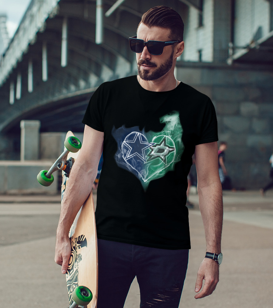 Dallas Cowboys Dallas Stars Heart T-Shirt