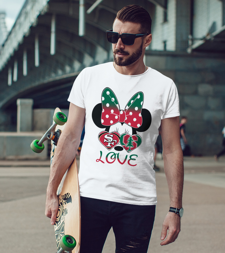 San Francisco 49ers Stanford Cardinal Minnie Mouse Love T-Shirt