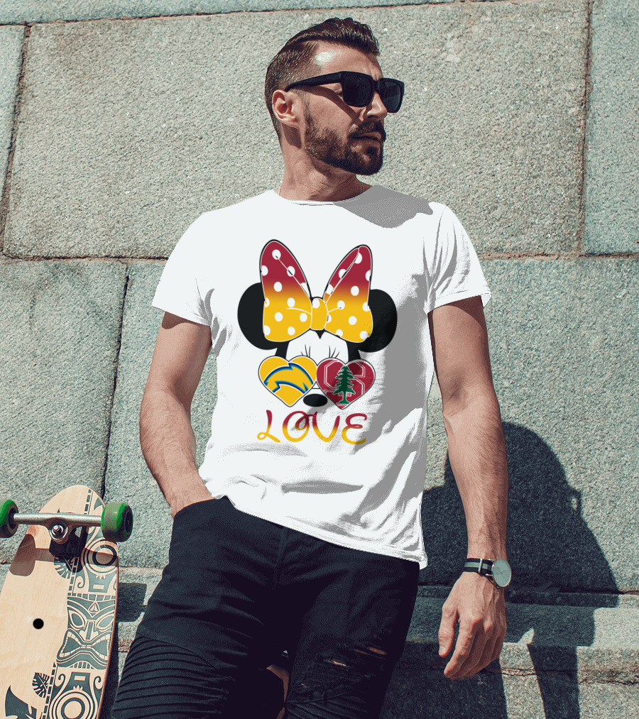 Minnie Mouse Love Heart Chargers Stanford Tree T-Shirt