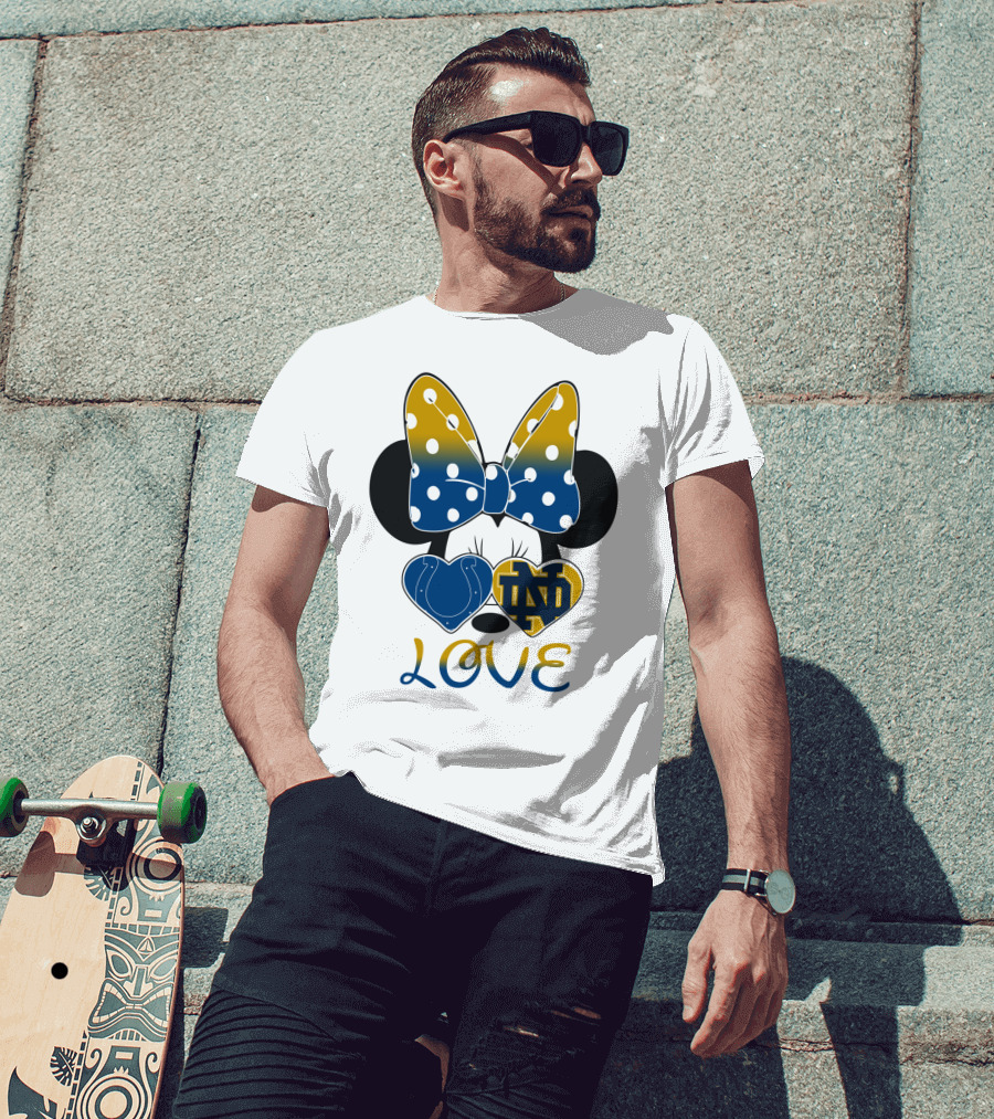Love Notre Dame Polka Dot Bow Hearts T-Shirt