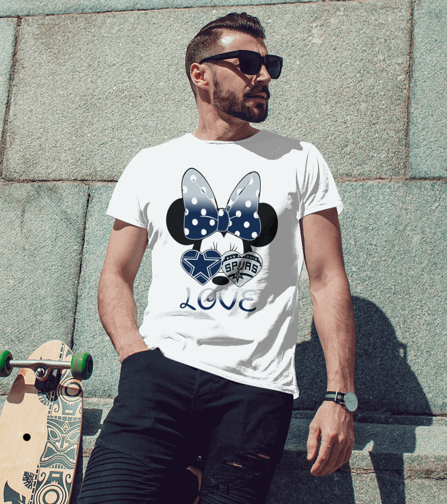 Love Cowgirl Minnie Dallas Cowboys San Antonio Spurs T-Shirt