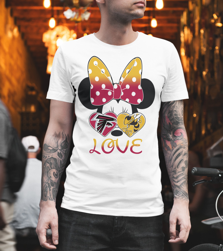 Falcons Georgia Tech Love Minnie Bow T-Shirt