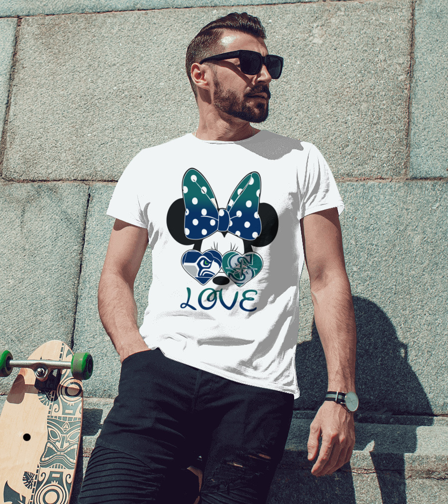 Love Minnie Mouse Seahawk Mariners T-Shirt