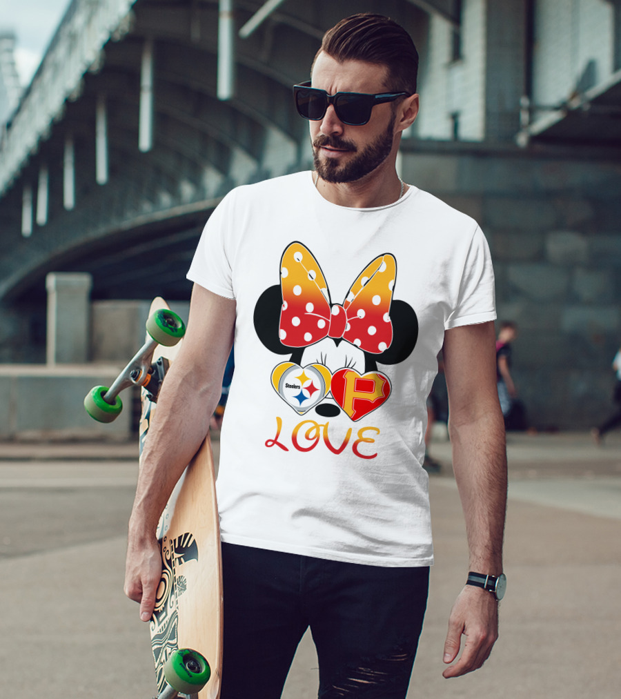 Steelers Pirates Minnie Mouse Love T-Shirt