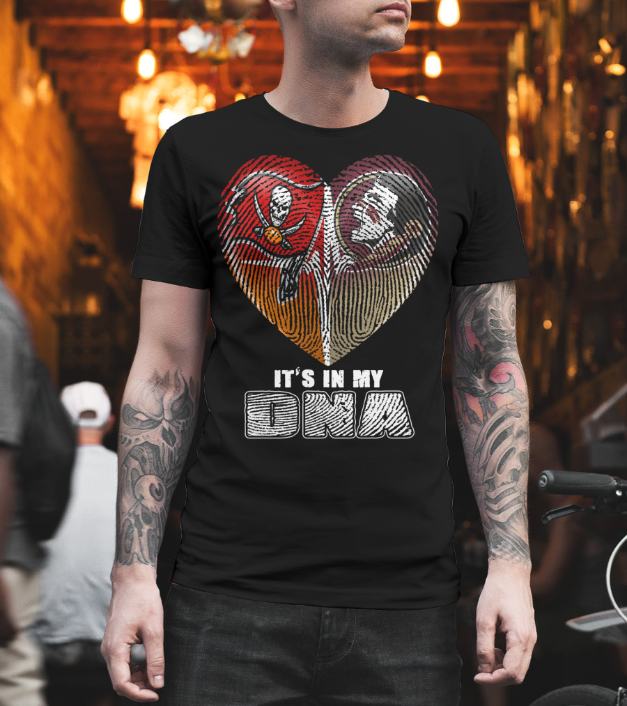 It's In My Dna Buccaneers Seminoles Heart T-Shirt