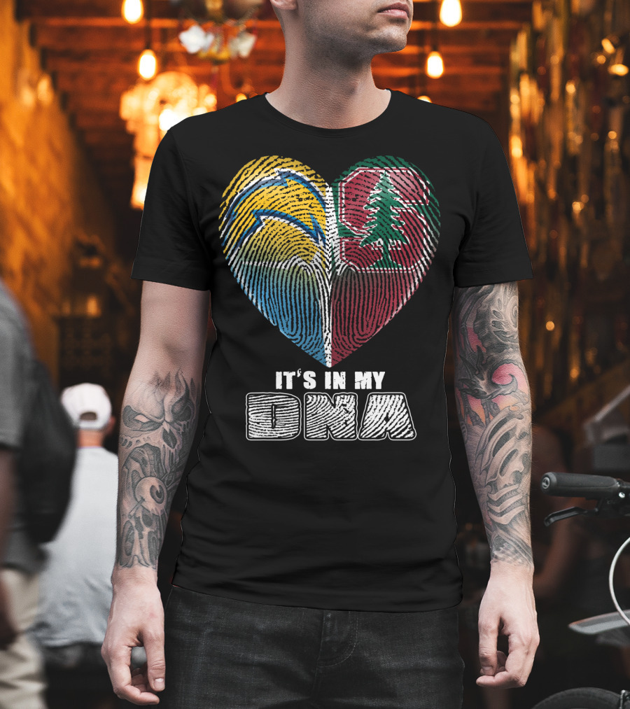It's In My Dna Chargers Stanford Heart T-Shirt