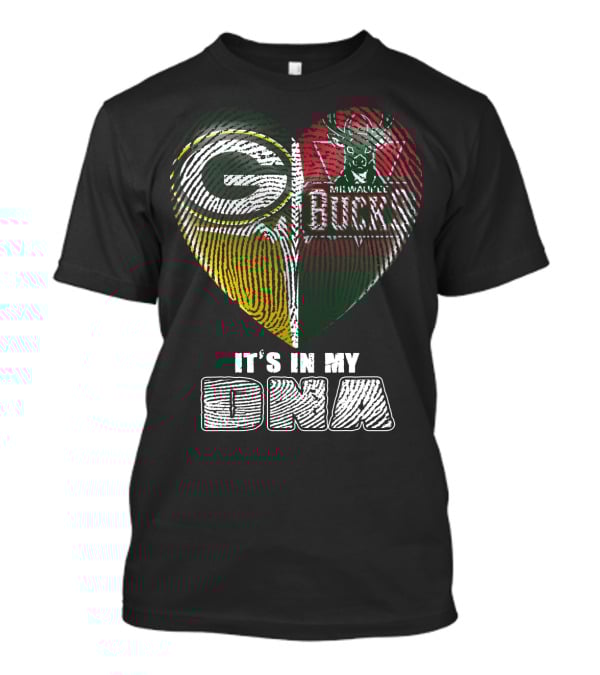Green Bay Packers Milwaukee Bucks It's In My Dna T-Shirt