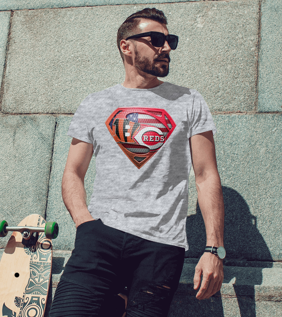 Bengals Reds American Flag Super Symbol T-Shirt