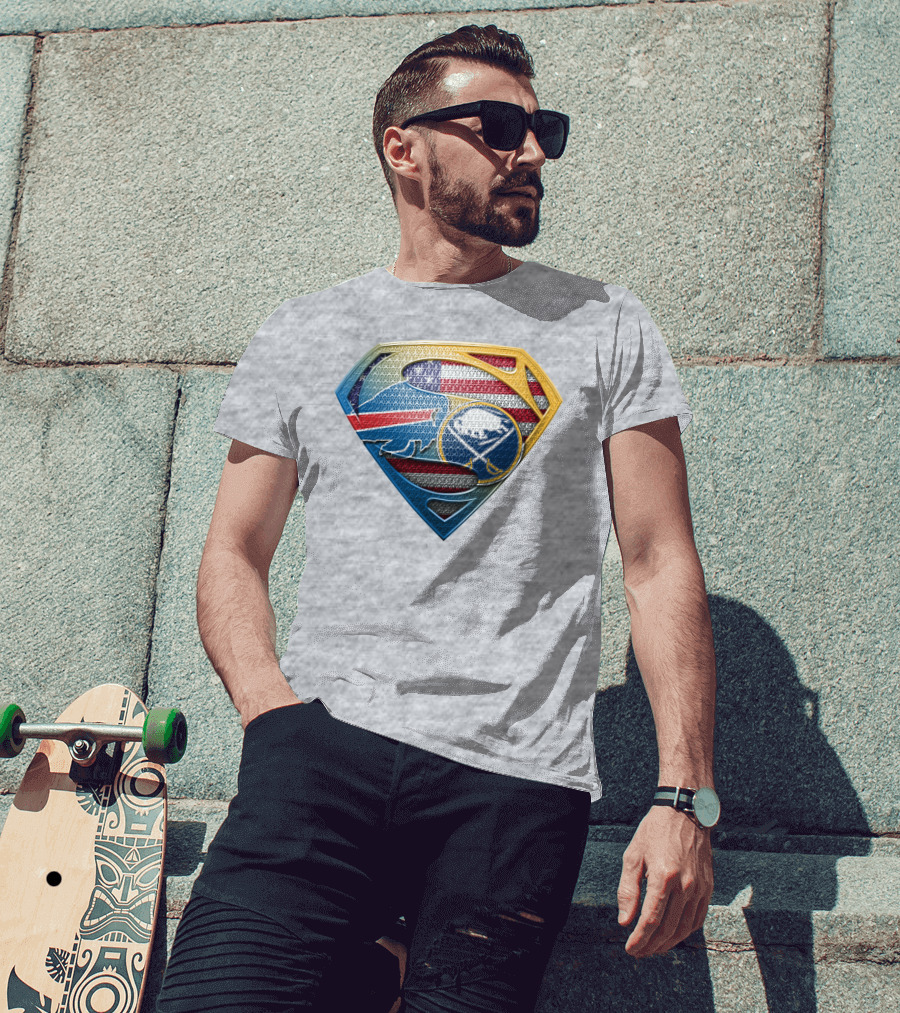 Super Buffalo Sabres American Flag Shield T-Shirt