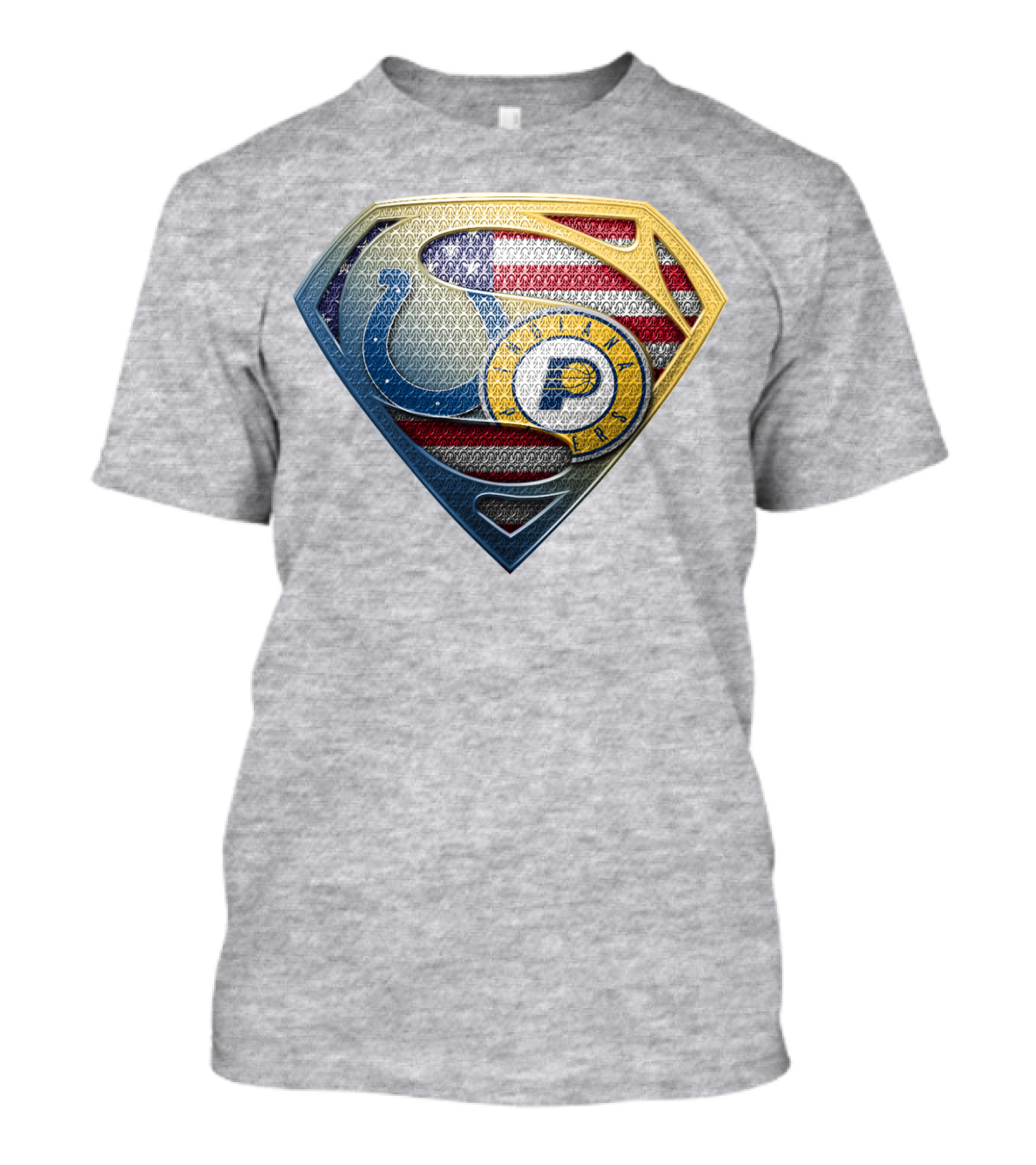 Superman Shield Indianapolis Colts And Pacers American Flag T-Shirt