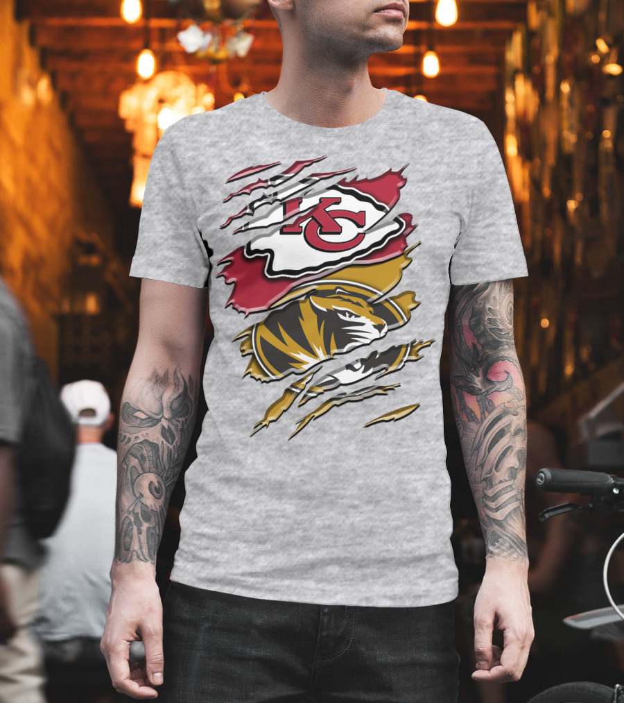 Kansas City Chiefs And Missouri Tigers Claw Logo Rah 039 T-Shirt
