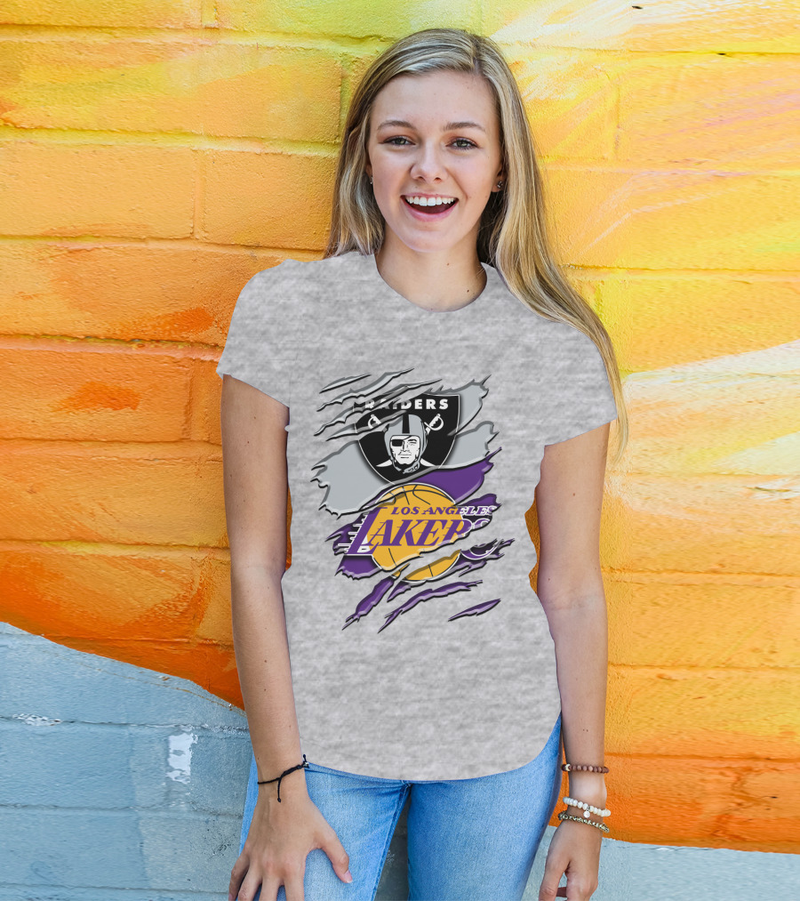 Raiders Los Angeles Lakers Rah 095 T-Shirt