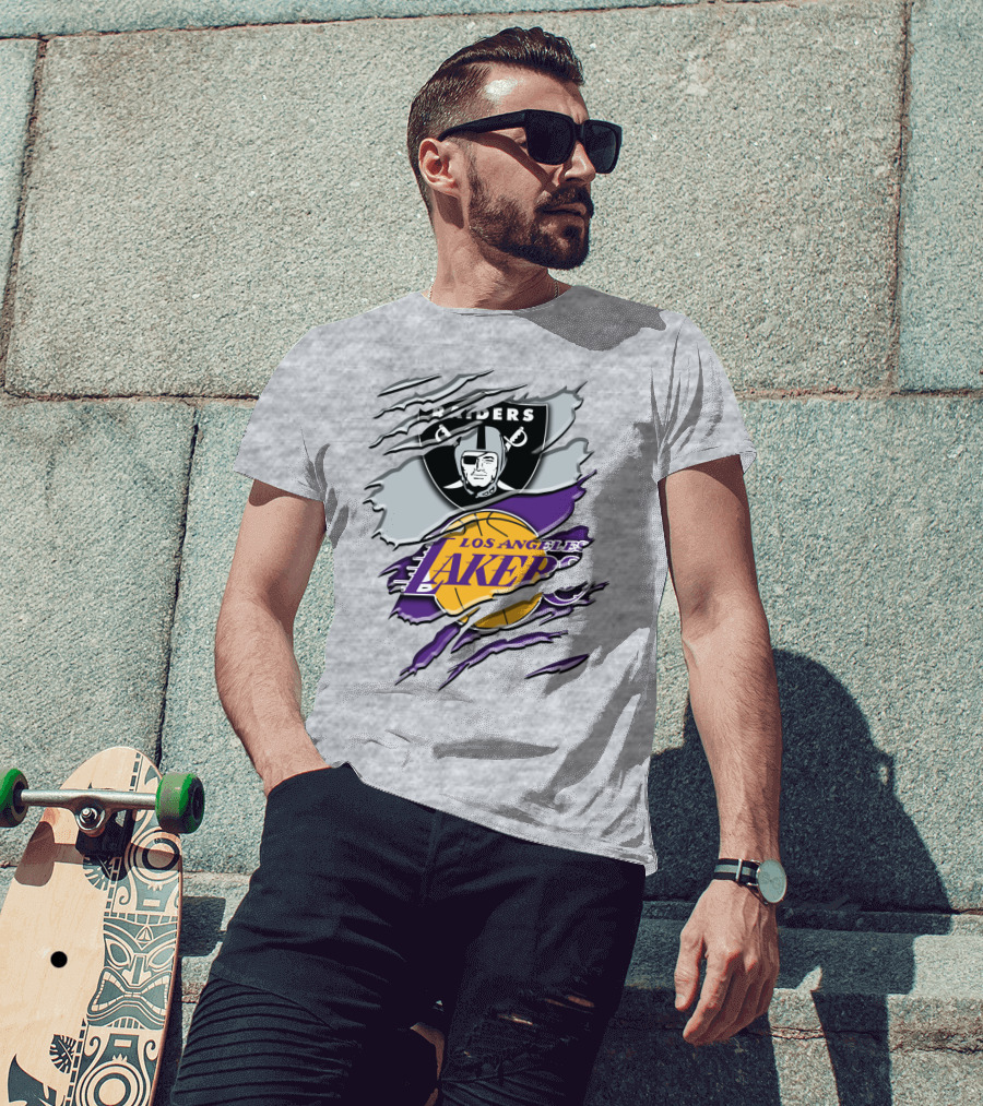 Raiders Los Angeles Lakers Rah 095 T-Shirt