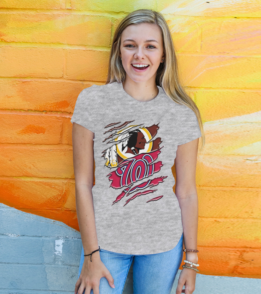 Washington Football Team And Nationals Logo Mashup Rah 105 T-Shirt