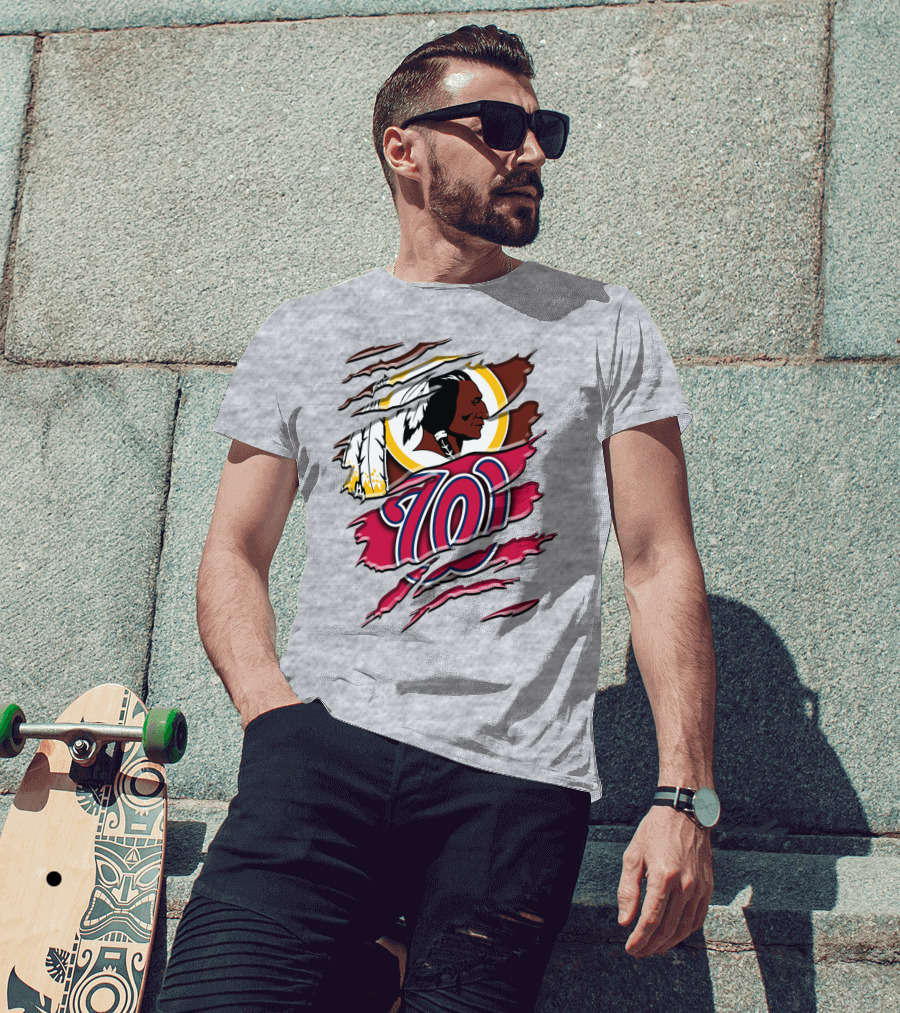 Washington Football Team And Nationals Logo Mashup Rah 105 T-Shirt