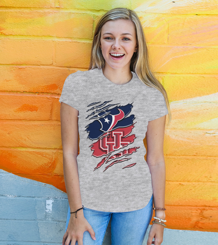 Houston Texans And University Of Houston Cougars Rah 117 T-Shirt