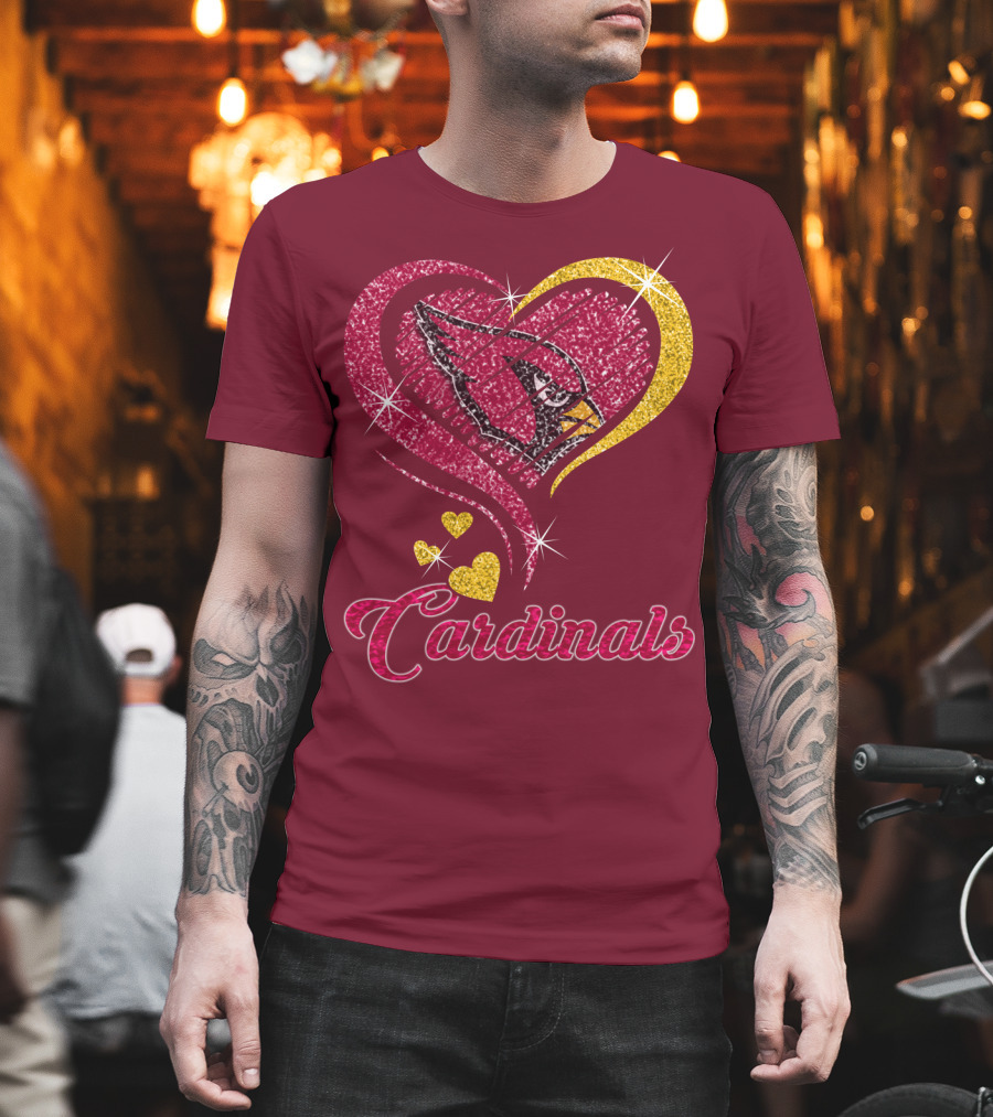 Cardinals Heart Glitter T-Shirt