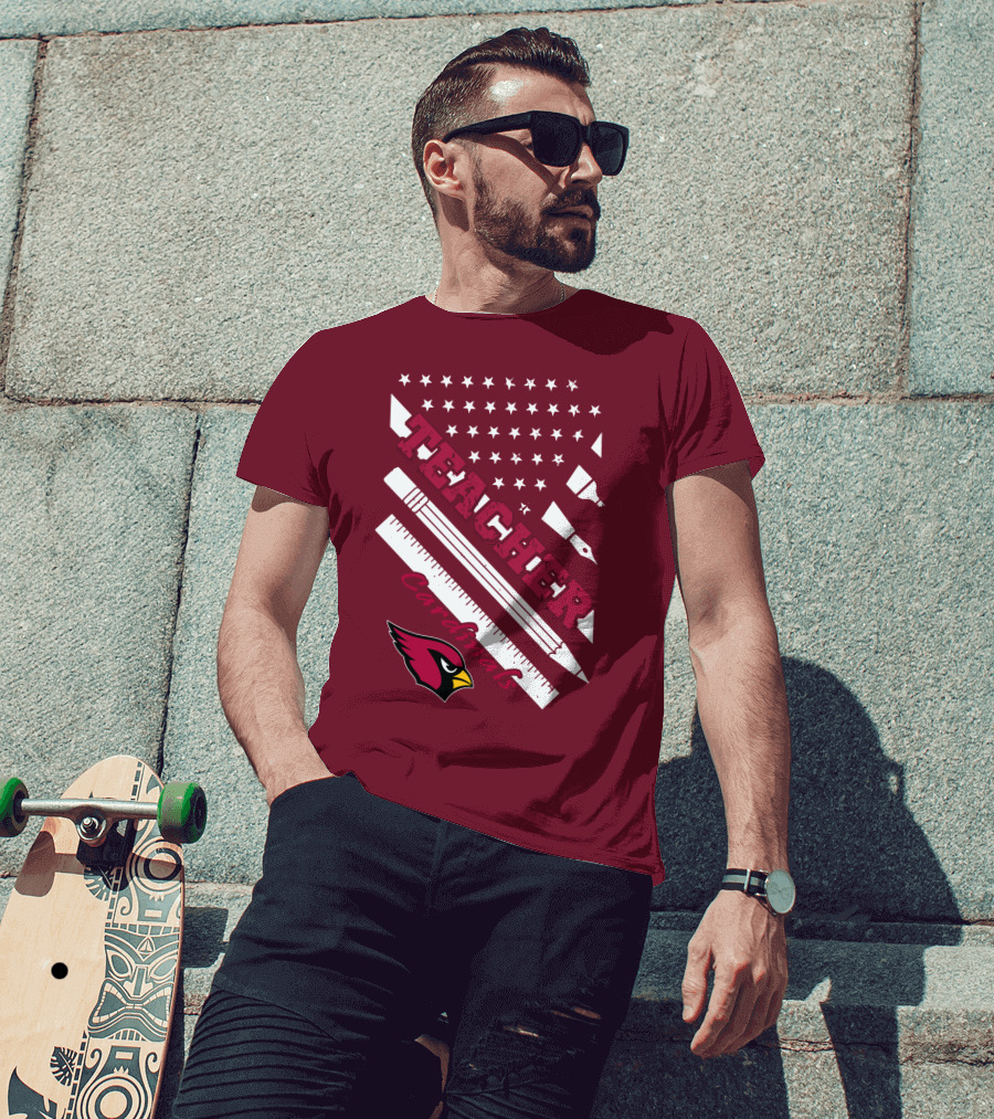 Arizona Cardinals Teacher Stars And Tools T-Shirt