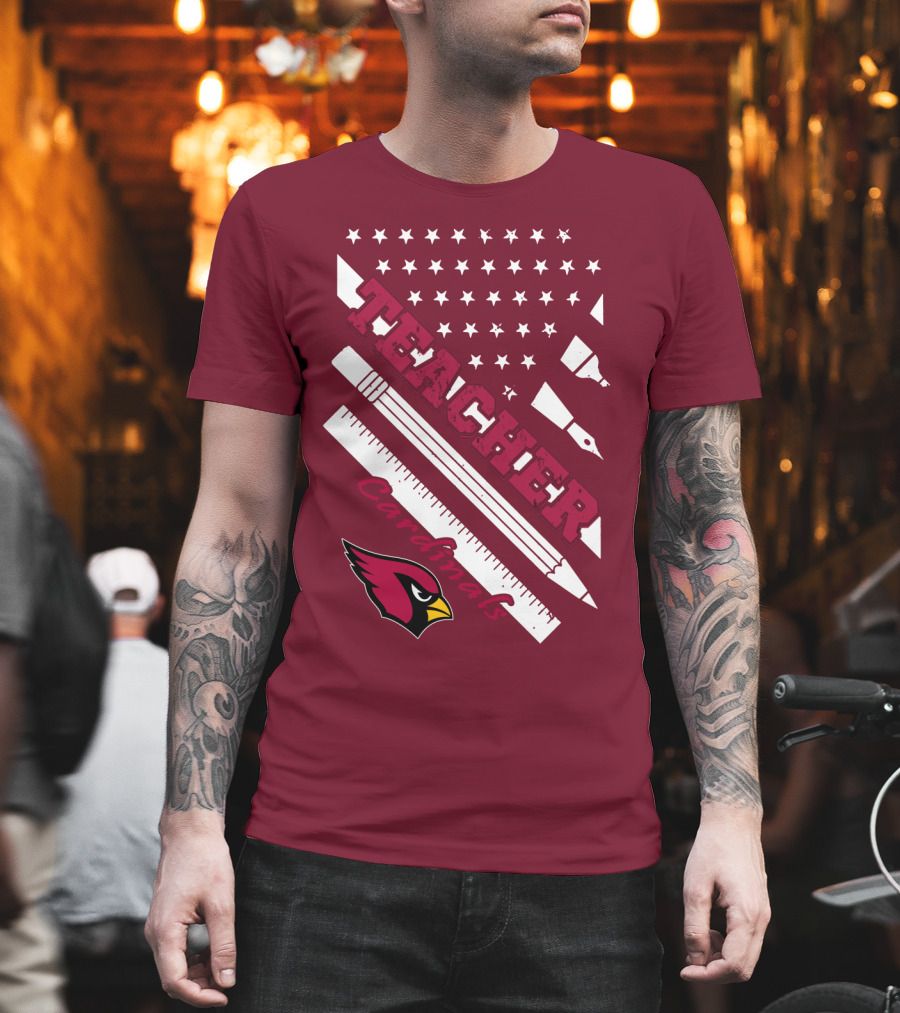 Arizona Cardinals Teacher Stars And Tools T-Shirt