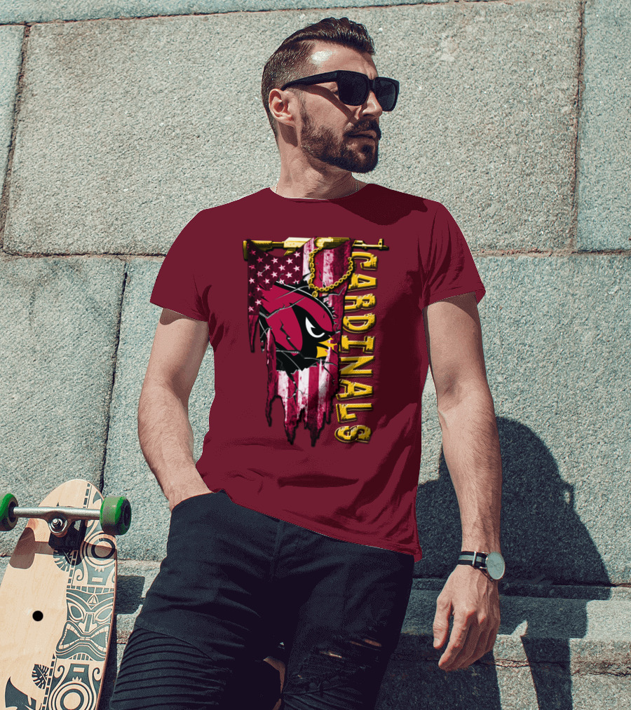 Cardinals Usa Flag And Chain T-Shirt