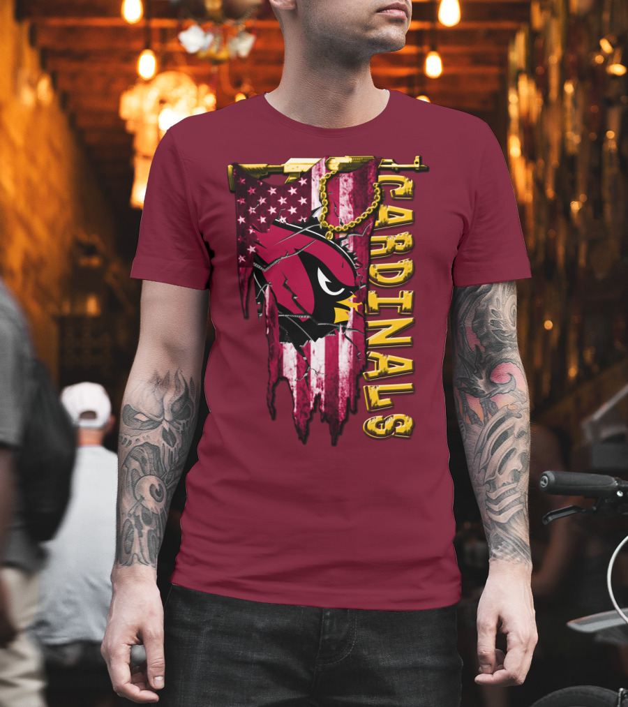 Cardinals Usa Flag And Chain T-Shirt