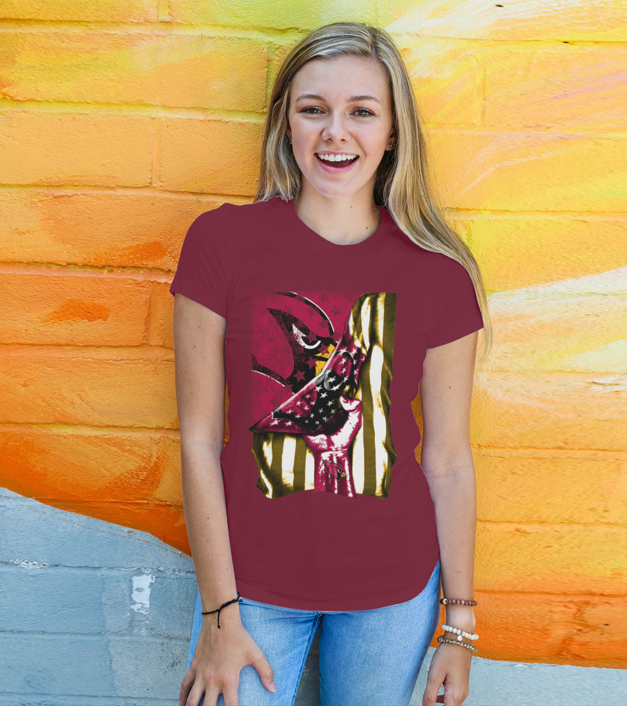 Arizona Cardinals Bold Patriotic Flag T-Shirt