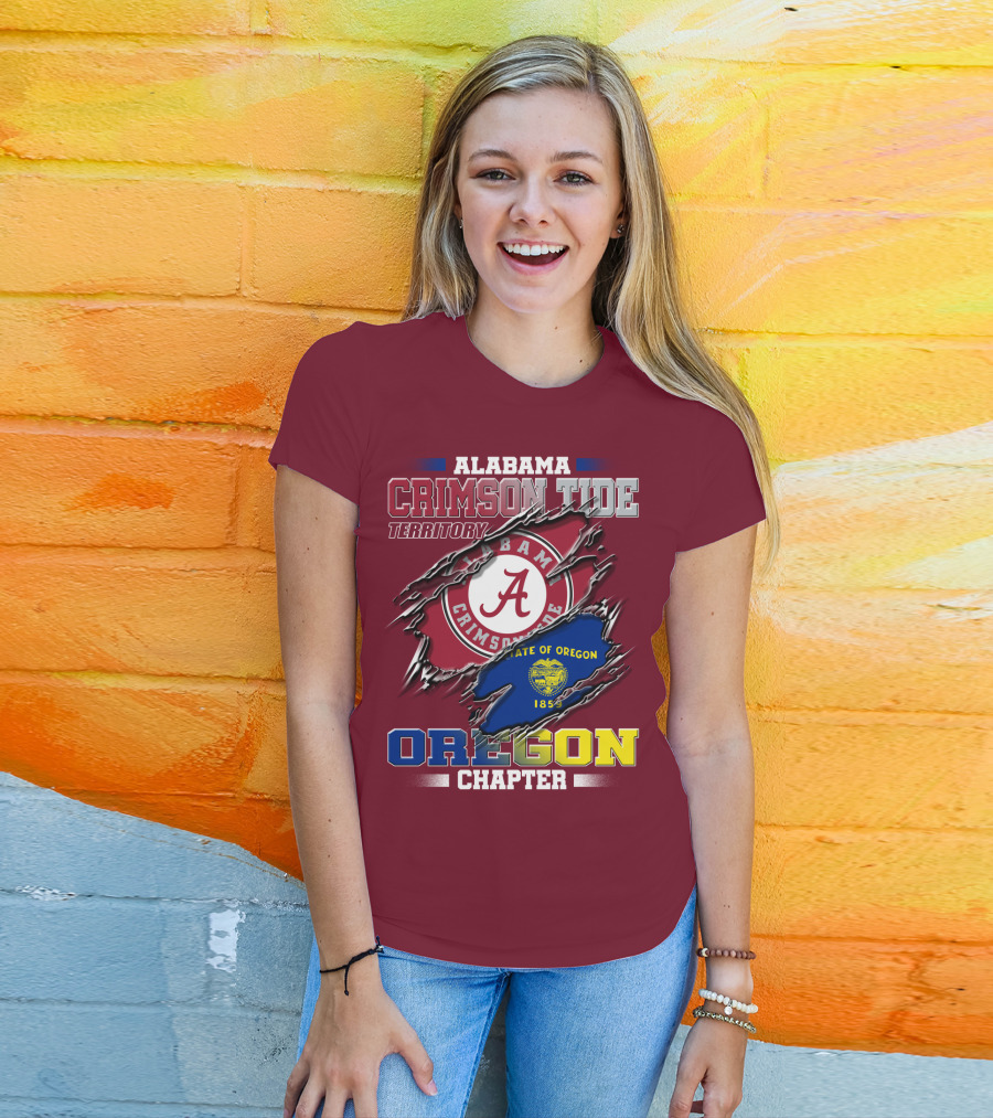 Alabama Crimson Tide Territory Oregon Chapter State Of Oregon 1859 T-Shirt