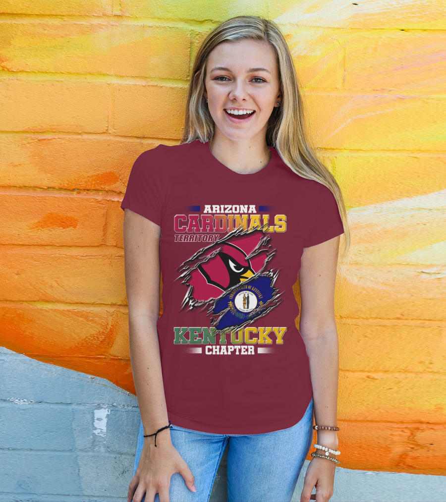 Arizona Cardinals Territory Kentucky Chapter Commonwealth Of Kentucky Flag T-Shirt