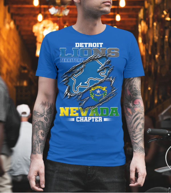 DETROIT LIONS TERRITORY NEVADA CHAPTER BATTLE BORN T-Shirt DETROIT LIONS TERRITORY NEVADA CHAPTER BATTLE BORN T-Shirt