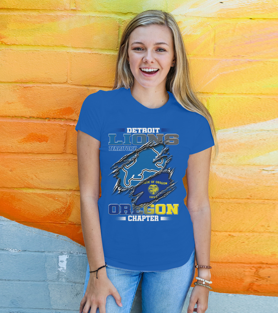 Detroit Lions Territory State Of Oregon 1859 Oregon Chapter T-Shirt