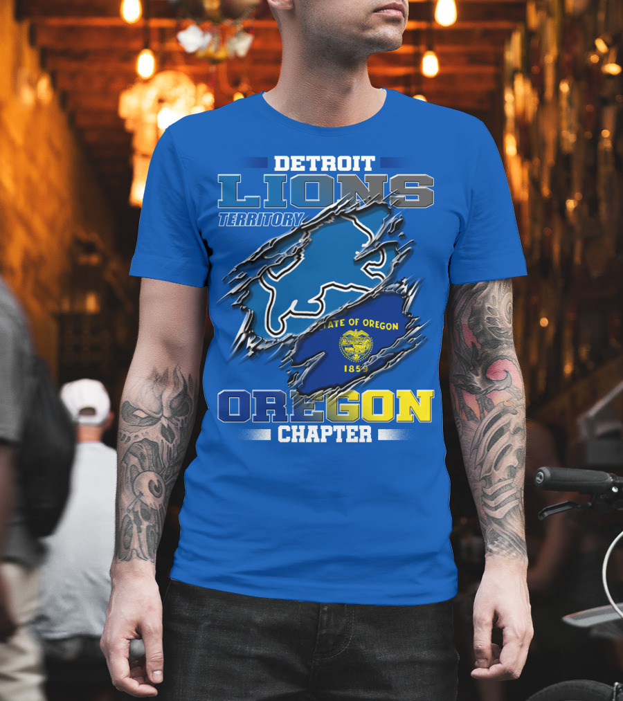 Detroit Lions Territory State of Oregon 1859 Oregon Chapter T-Shirt