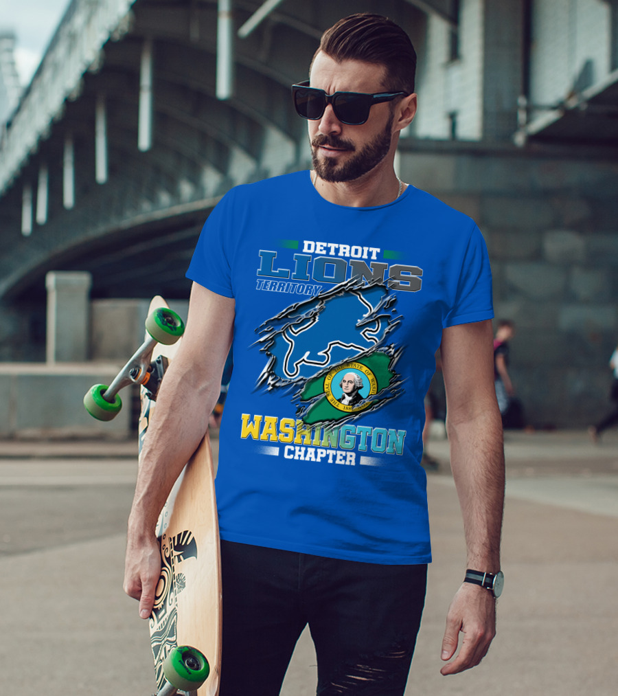 Detroit Lions Territory Washington Chapter Seal Of The State Of Washington T-Shirt