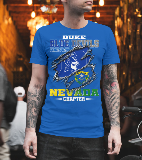 DUKE BLUE DEVILS TERRITORY NEVADA CHAPTER BATTLE BORN NEVADA T-Shirt DUKE BLUE DEVILS TERRITORY NEVADA CHAPTER BATTLE BORN NEVADA T-Shirt