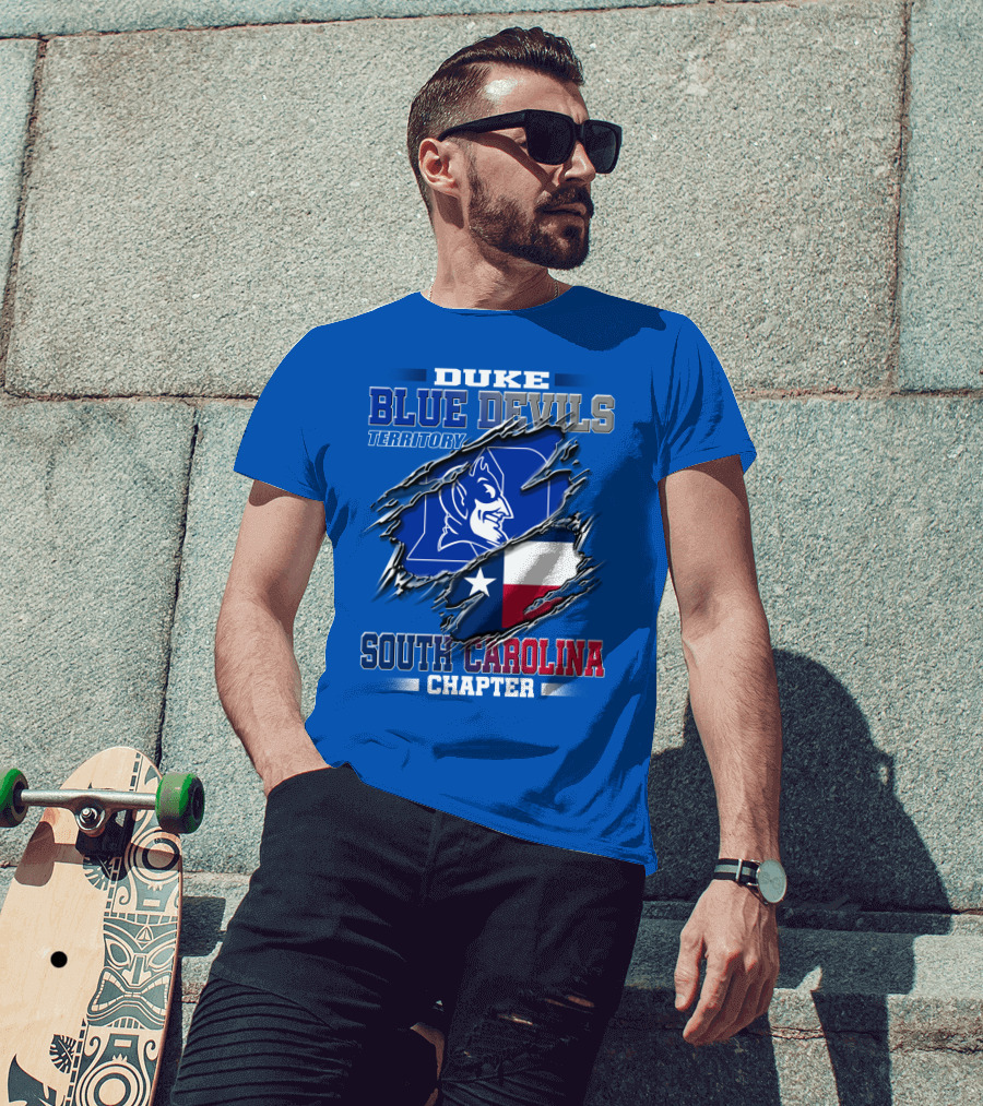 Duke Blue Devils Territory South Carolina Chapter Texas Flag T-Shirt