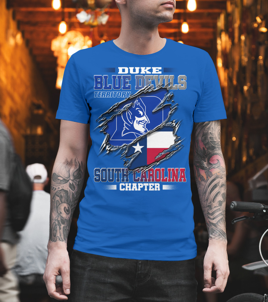 Duke Blue Devils Territory South Carolina Chapter Texas Flag T-Shirt
