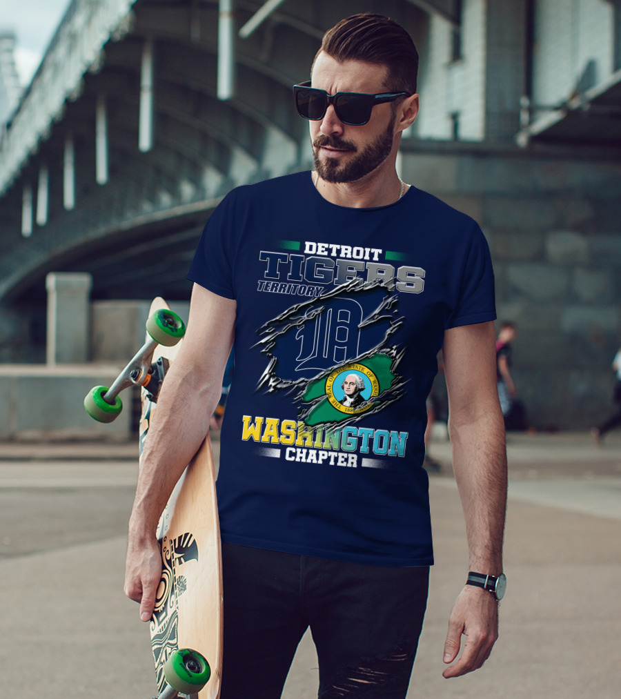 Detroit Tigers Territory Washington Chapter State Seal T-Shirt