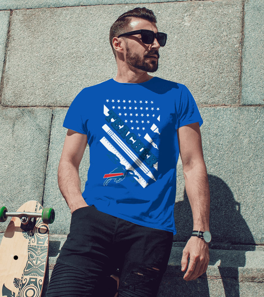 Usa Flag Teacher Buffalo Bills T-Shirt