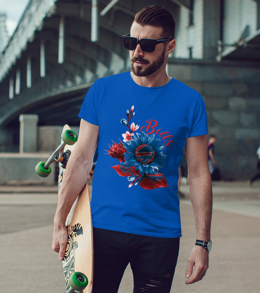 Buffalo Bills Floral Football T-Shirt