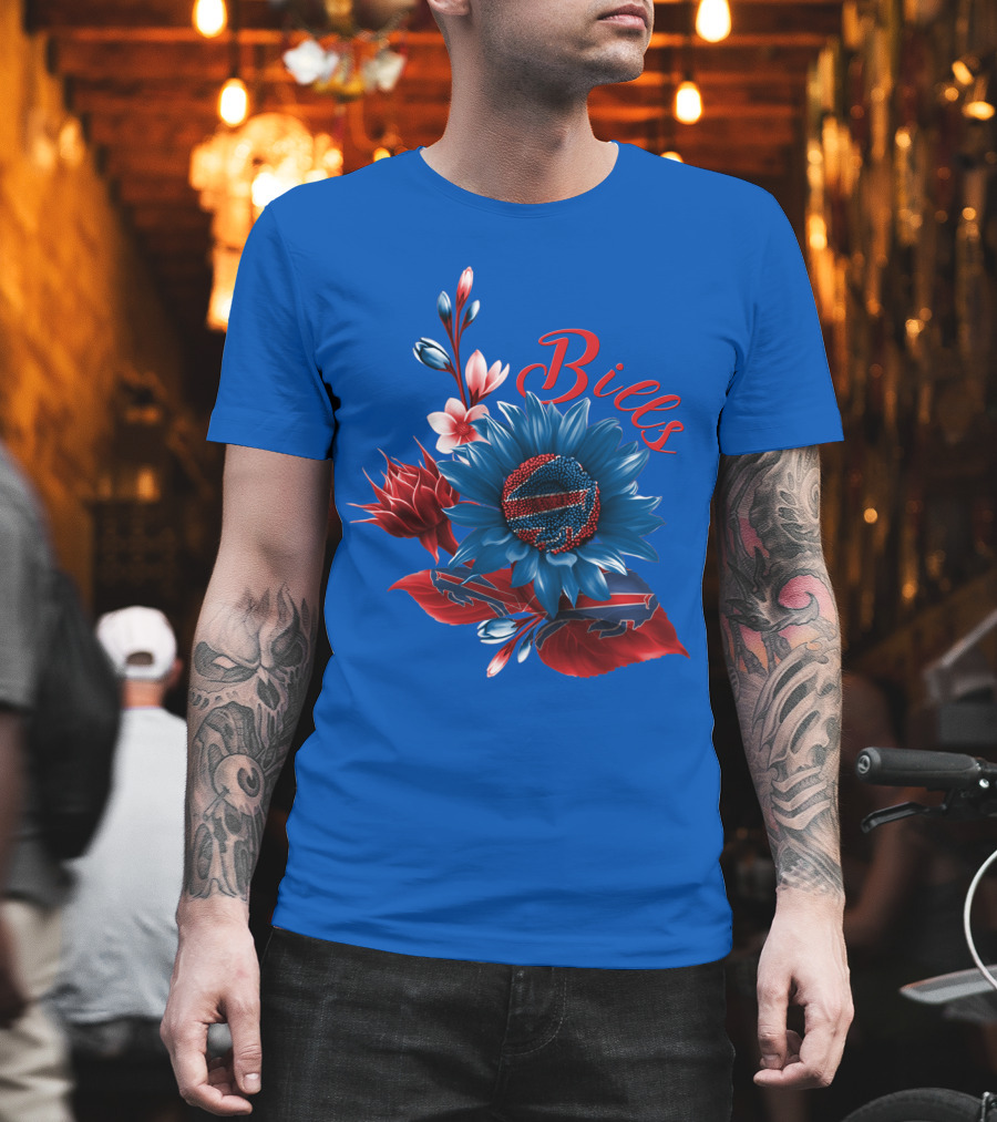 Buffalo Bills Floral Football T-Shirt