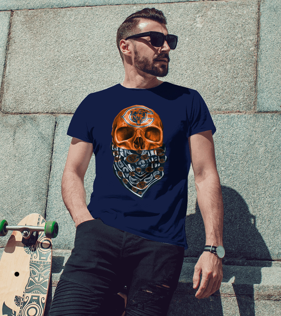 Chicago Bears Skull Bandana T-Shirt