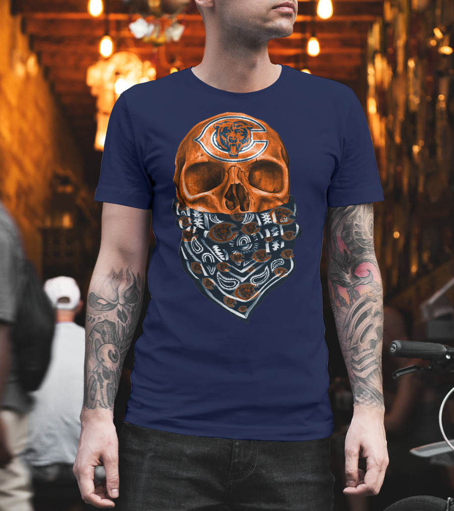 Chicago Bears Skull Bandana T-Shirt
