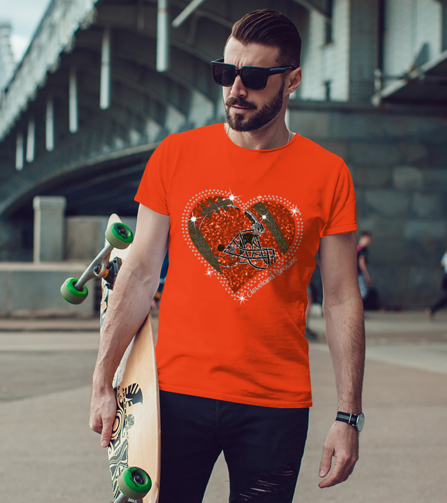 Cleveland Browns Heart Helmet Football Stars T-Shirt